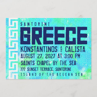 GREECE Destination Wedding Invitation