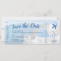 Greece Destination Wedding Santorini Save the Date
