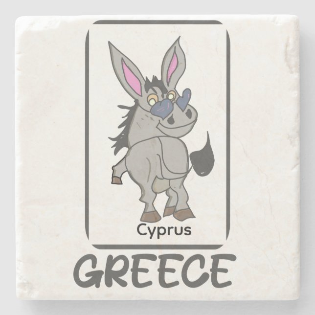 Greece Donkey  Stone Coaster (Front)