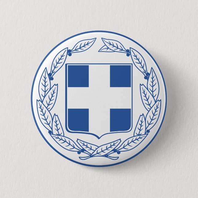 greece emblem 2 inch round button (Front)