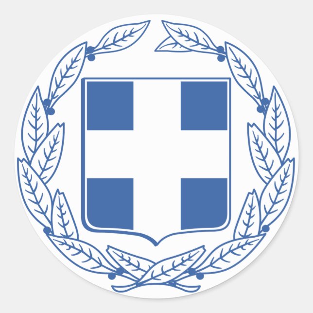 greece emblem classic round sticker (Front)