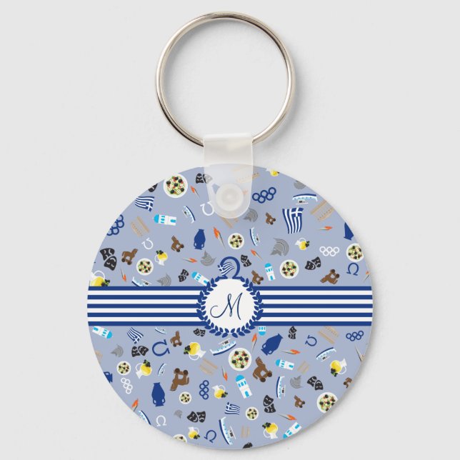 Greece: famous items of the country keychain (Front)
