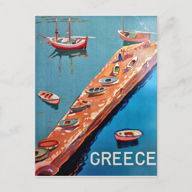 Greece, fishing boats on the coast postcard (Front)