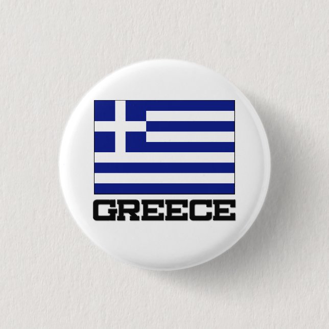 Greece Flag 1 Inch Round Button (Front)