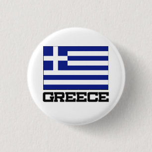 Greece Flag 1 Inch Round Button