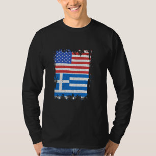 Greece Flag America USA Greek Roots Hellenes Greek T-Shirt