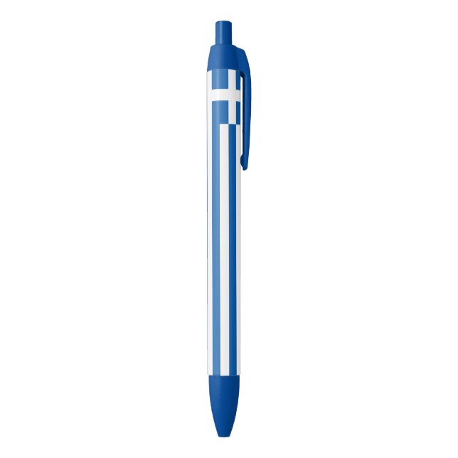 Greece Flag Black Ink Pen (Bottom (Vertical))