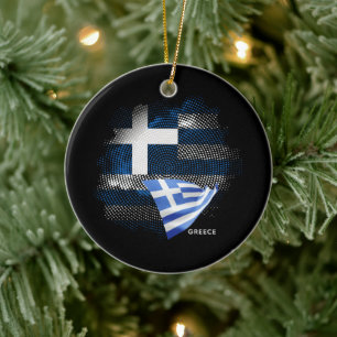 Greece flag ceramic ornament
