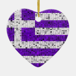 Greece Flag glitter ornament