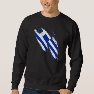 Greece Flag Greek Hellenic Pride Heart Sweatshirt