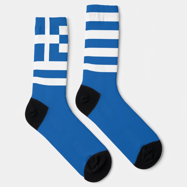 Greece Flag Greek National Pride Fun Patriotic Socks (Right)