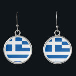 Greece Flag Greek Patriotic Earrings<br><div class="desc">Flag of Greece products for Greek patriots.</div>