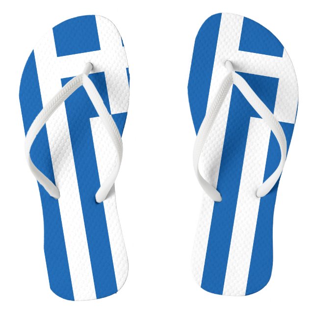 Greece Flag Greek Patriotic Flip Flops (Footbed)