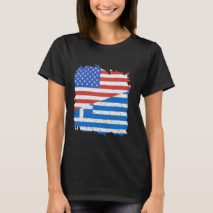 Greece Flag Greek Pride Hellenic USA America Greek T-Shirt