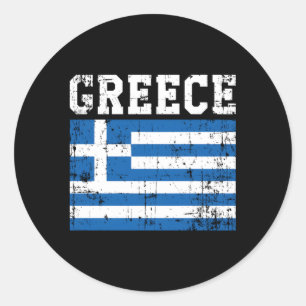 Greece Flag Greek Roots Classic Round Sticker