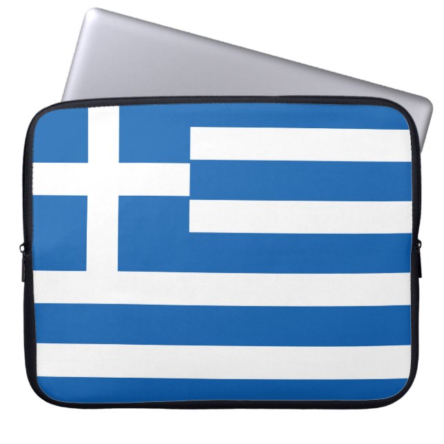 Greece Flag Laptop Sleeve (Front)