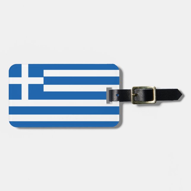 Greece Flag Luggage Tag (Front Horizontal)