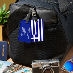 Greece flag luggage tag