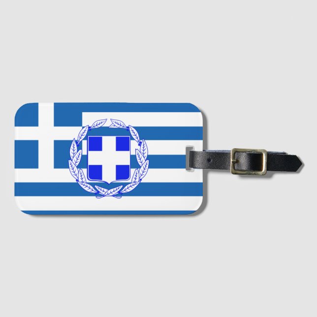 Greece flag luggage tag (Front Horizontal)