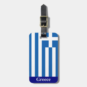 Greece Flag Luggage Tag (add your address on back)