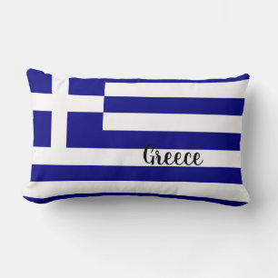 Greece Flag Lumbar Pillow