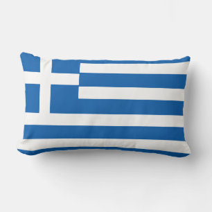 Greece Flag Lumbar Pillow