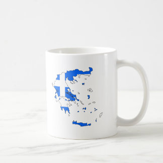 Greece flag map coffee mug