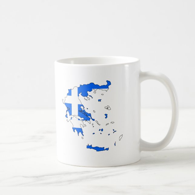 Greece flag map coffee mug (Right)