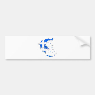 Greece Flag Map full size Bumper Sticker
