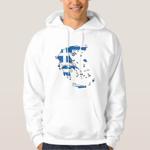 Greece Flag Map GR Hoodie