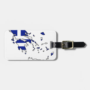 GREECE FLAG MAP LUGGAGE TAG