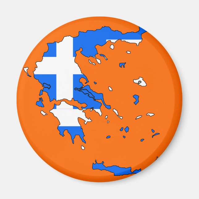 Greece flag map magnet (Front)