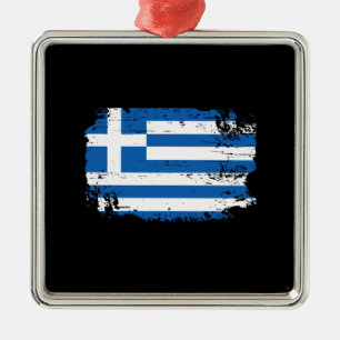 Greece Flag Metal Ornament