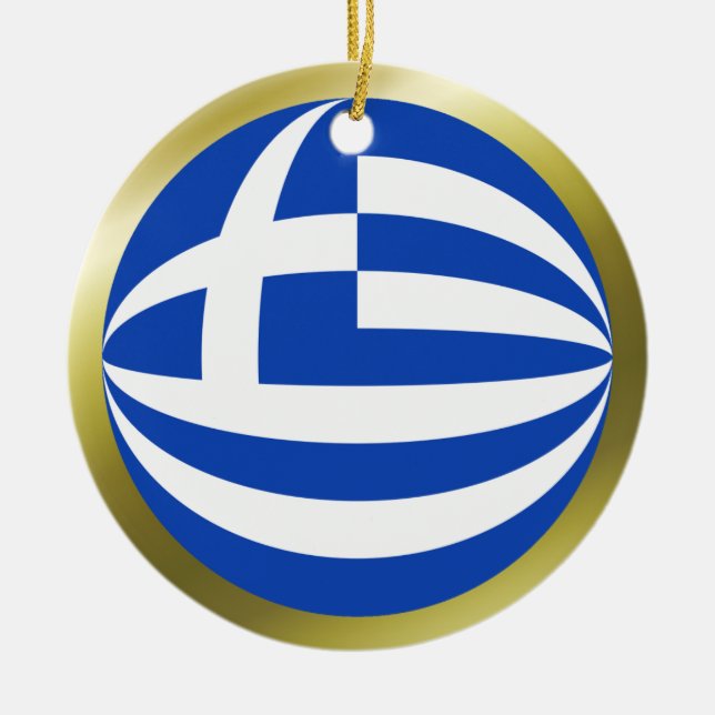 Greece Flag Ornament (Front)