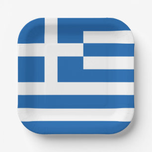 Greece Flag Paper Plate
