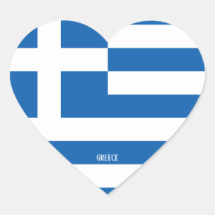 Greece Flag Patriotic Heart Sticker