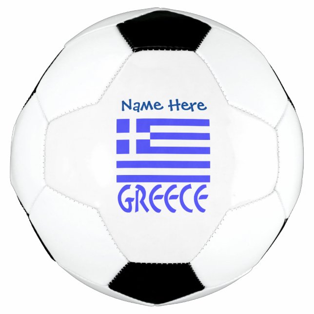Greece Flag Personalized Soccer Ball (Front)
