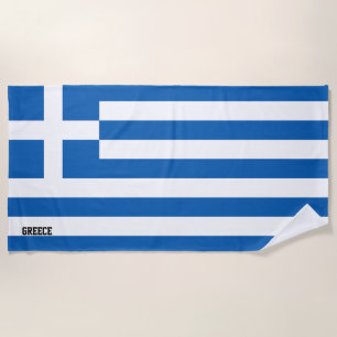 Greece Flag Splendid Patriotic Beach Towel