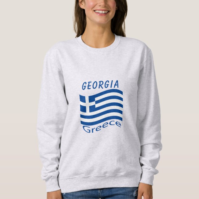 Greece Flag T-Shirt Sweatshirt (Front)
