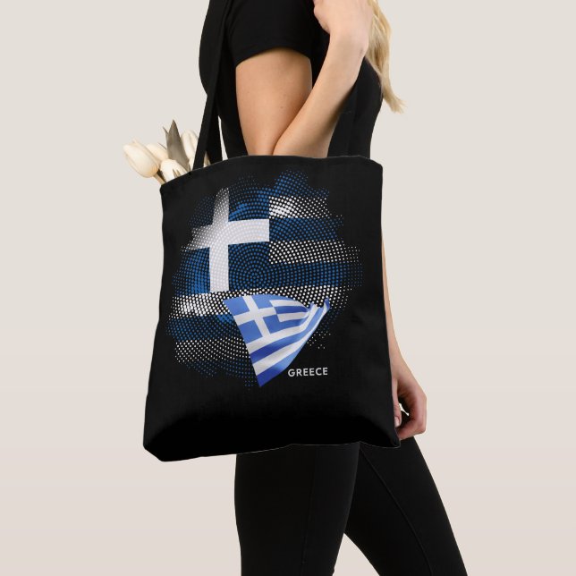 Greece flag tote bag (Close Up)