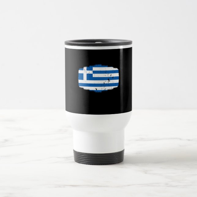 Greece Flag Travel Mug (Center)
