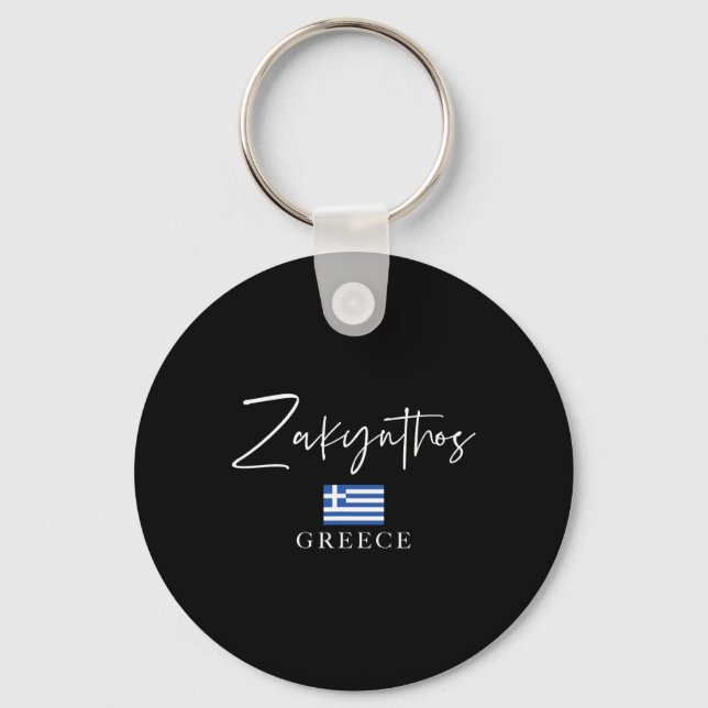 Greece Flag Vacation - Island Zakynthos  Keychain (Front)