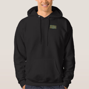 Greece Flag Vintage Grunge Men's Black Hoodie