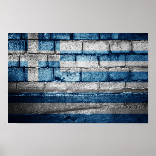 Greece flag wall poster