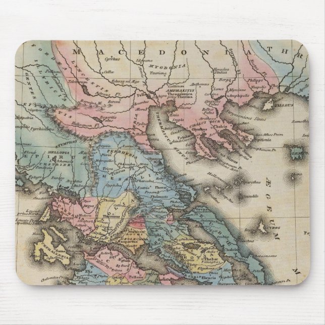 Greece Full colour Atlas Map Mouse Pad (Front)