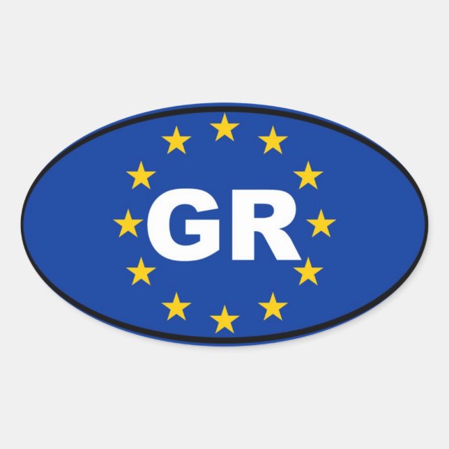 Greece - GR - European Union Oval Sticker (Front)