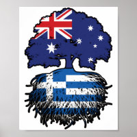 Greece Greek Australian Australia Tree Roots Flag