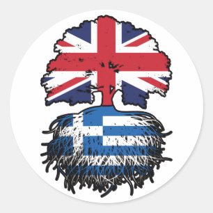 Greece Greek British UK United Kingdom Britain Classic Round Sticker