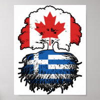 Greece Greek Canadian Canada Tree Roots Flag