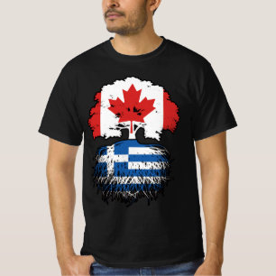 Greece Greek Canadian Canada Tree Roots Flag T-Shirt